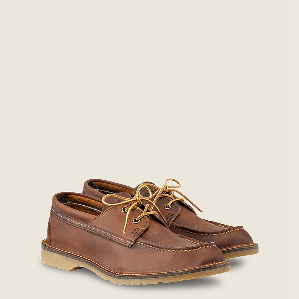 Red Wing Oxford Brown - Mens Weekender Camp Moc -r Rough & Tough Leather - 6517-ZTIJM